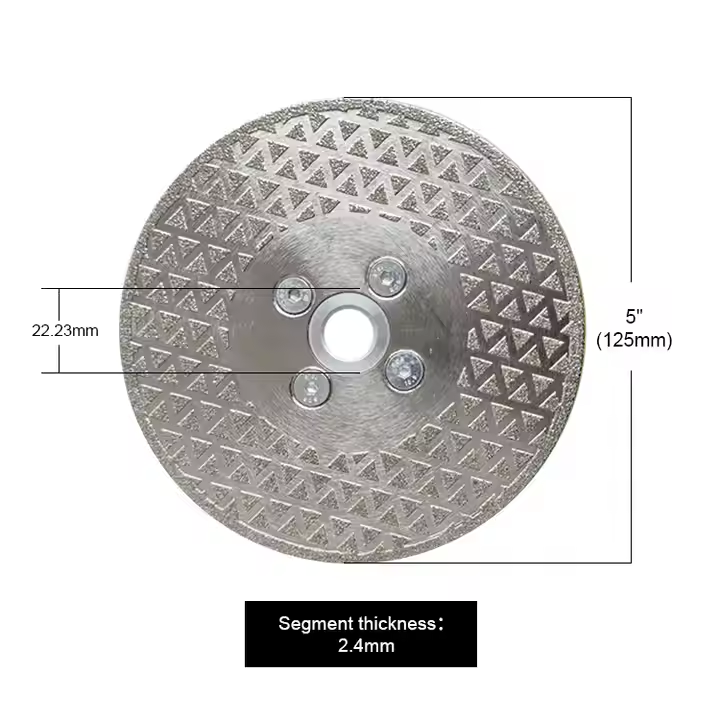 Electroplated cutting disc for marble