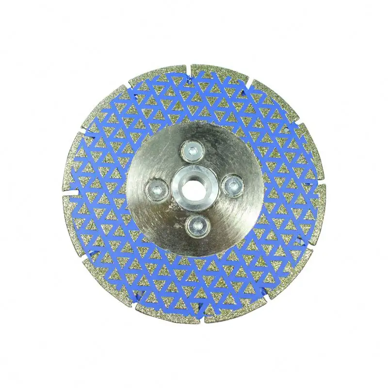 Electroplated cutting disc with double triangle shape